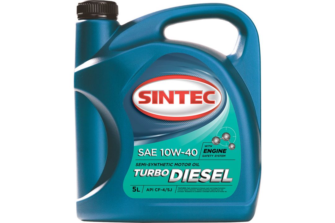 Масло SINTEC Turbo Diesel SAE 10W-40 API CF-4/CF/SJ канистра 5л/Motor oil 5liter can - фотография товара