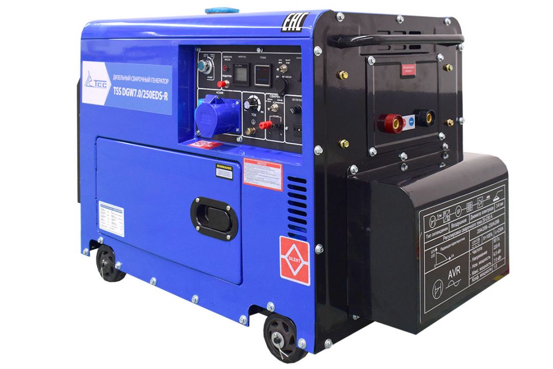 Инверторный дизельный сварочный генератор в кожухе TSS DGW 7.0/250EDS-R - фотография товара